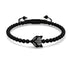 Renard de cristal | Bronze à canon | Noir | Bracelet Charmballa en macramé
